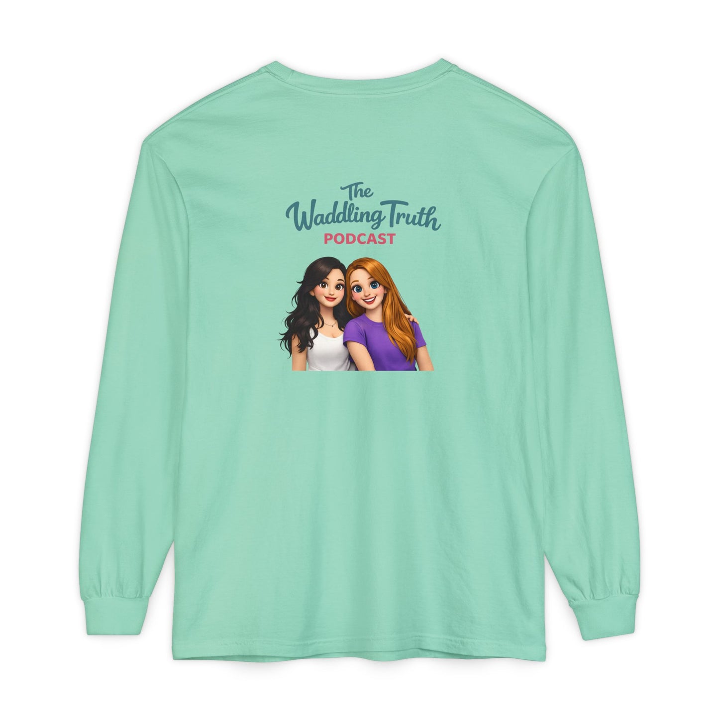 Long Sleeve Tee — "Running on Coffee & Tiny Prayers" Floral Podcast Shirt