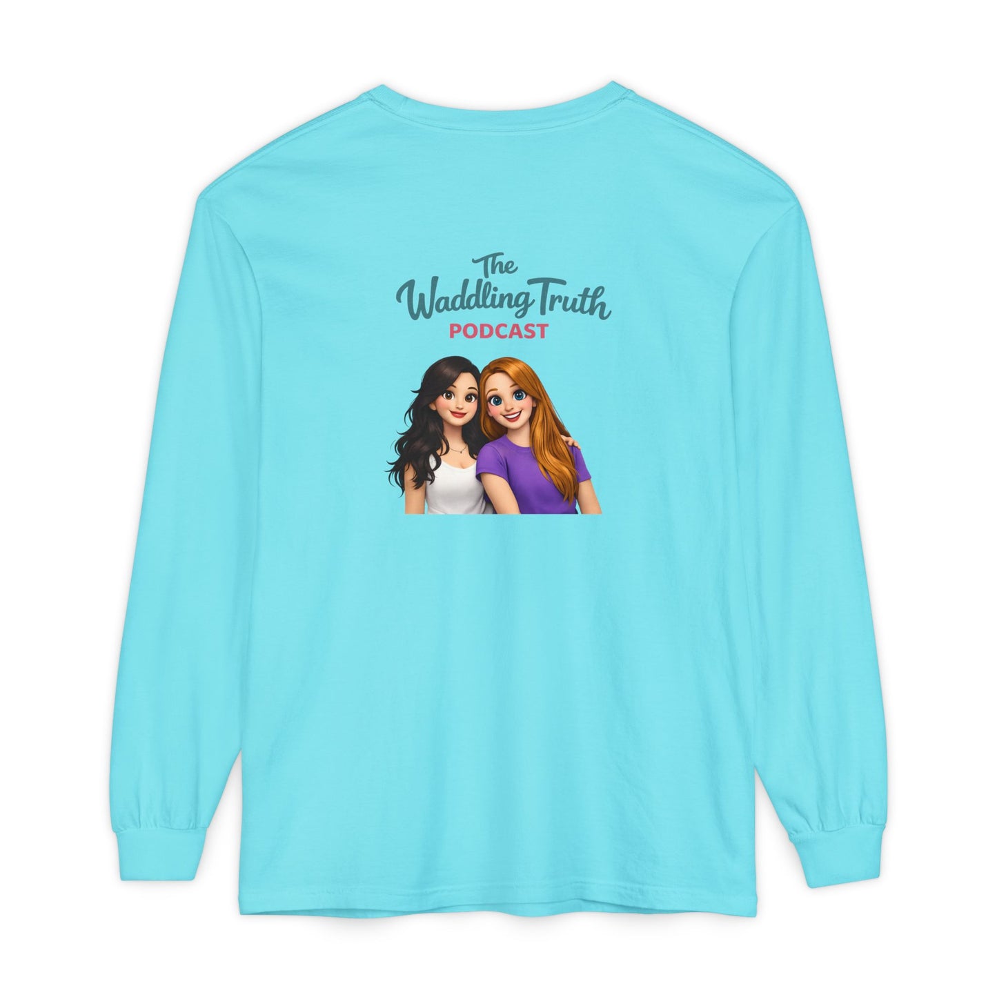 Long Sleeve Tee — "Running on Coffee & Tiny Prayers" Floral Podcast Shirt