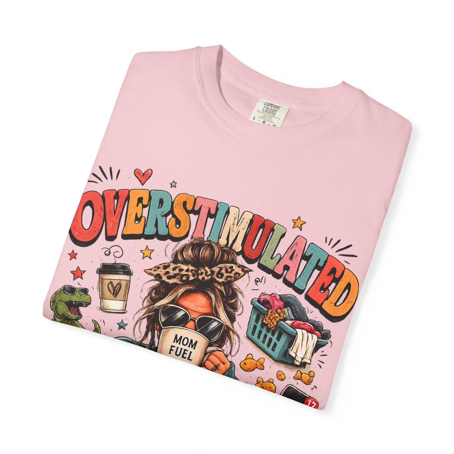 Overstimulated But Still In Charge V-Neck Tee Printify mockup 10