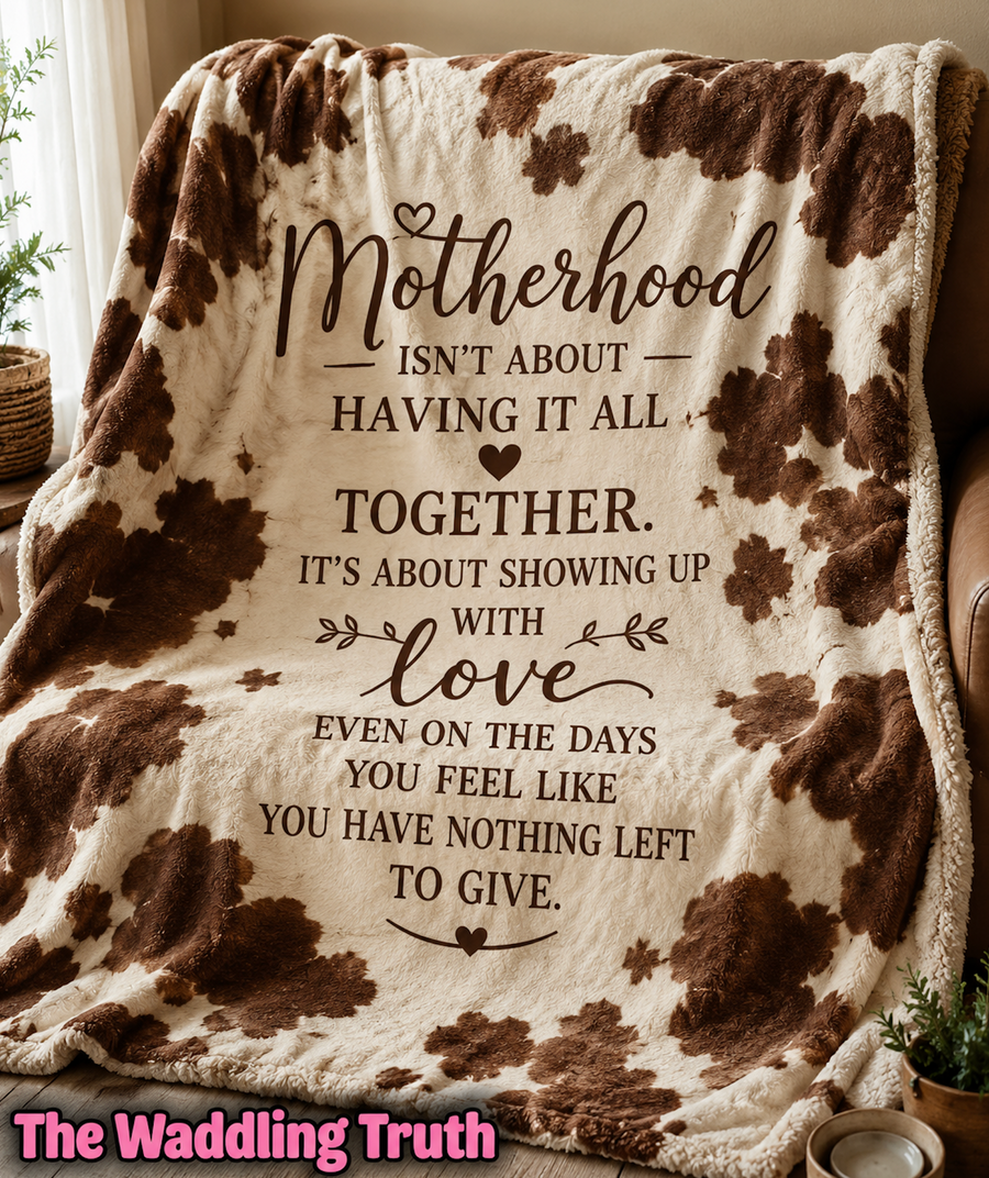 Sherpa Fleece Blanket — "Motherhood Isn't About Having It All Together" Inspirational Mom Gift