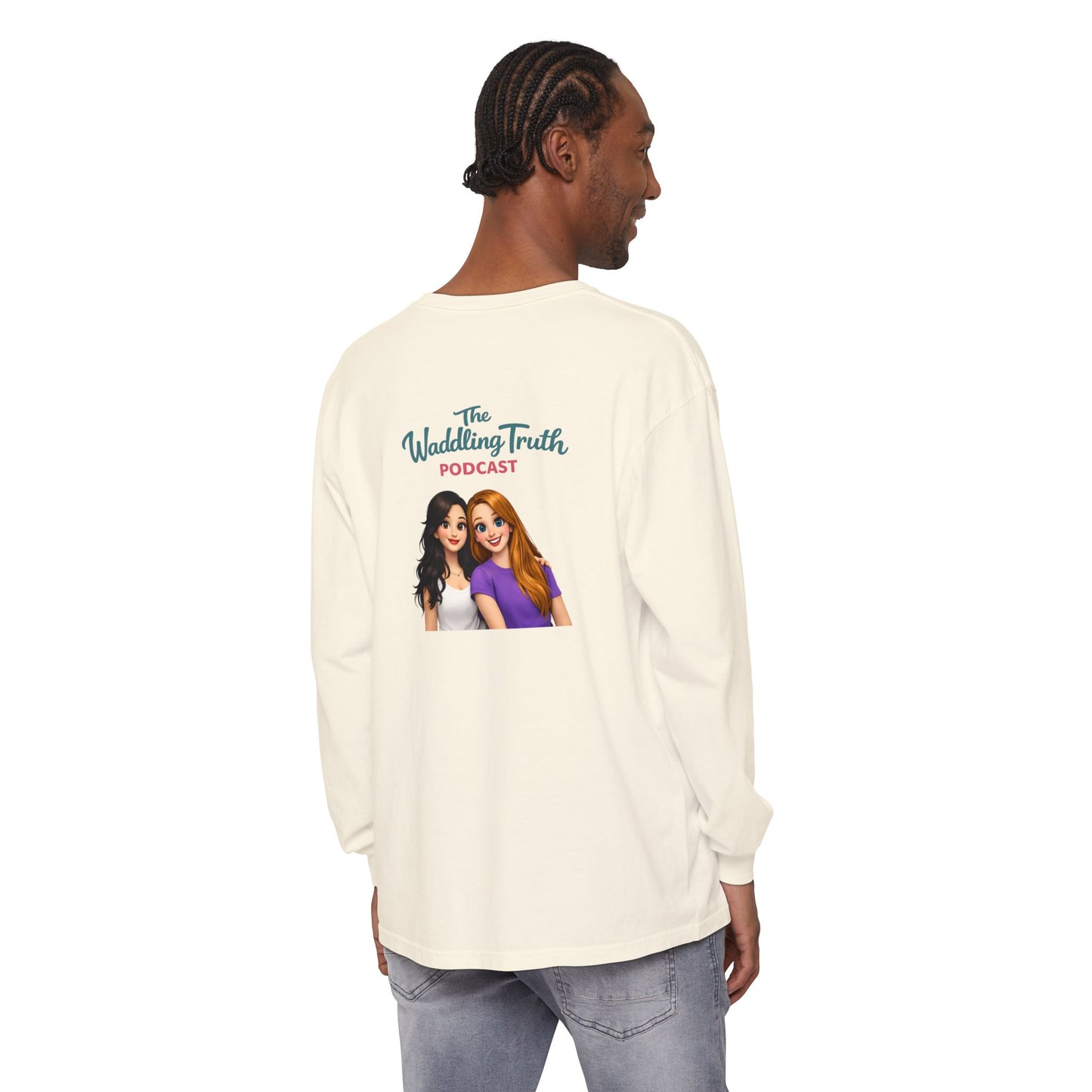 Long Sleeve Tee — "Running on Coffee & Tiny Prayers" Floral Podcast Shirt