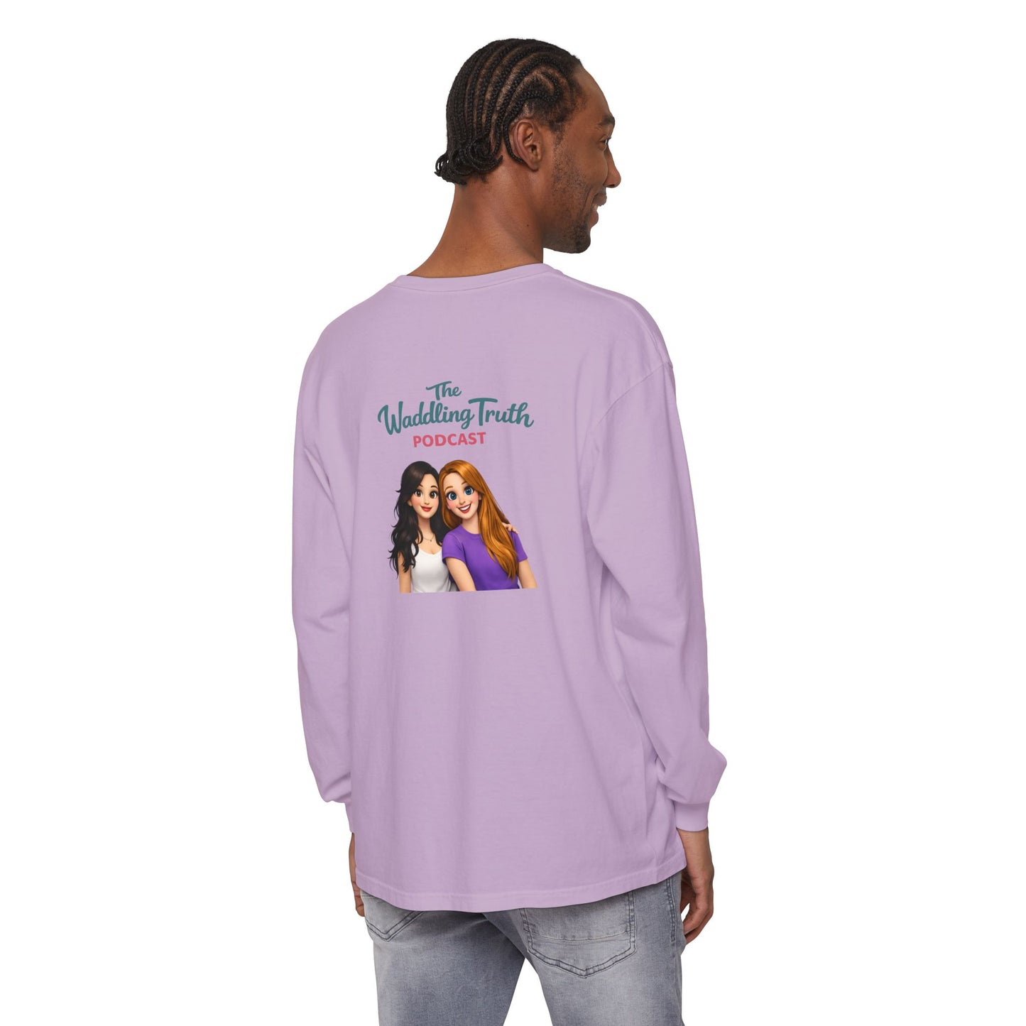 Long Sleeve Tee — "Running on Coffee & Tiny Prayers" Floral Podcast Shirt