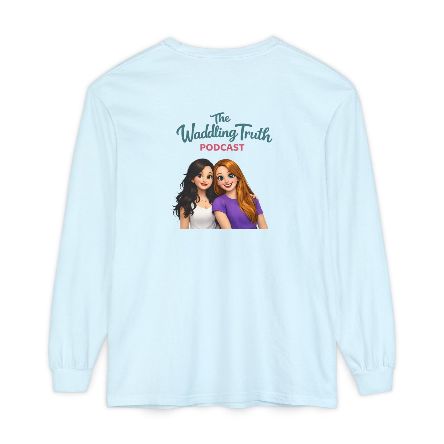 Long Sleeve Tee — "Running on Coffee & Tiny Prayers" Floral Podcast Shirt