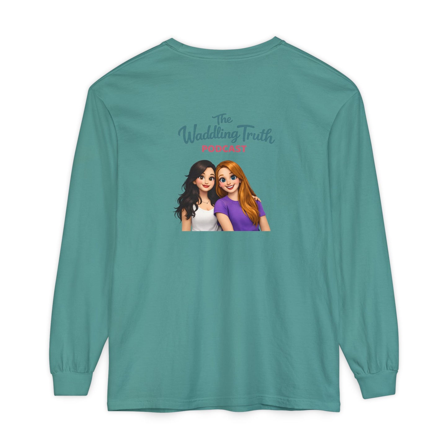 Long Sleeve Tee — "Running on Coffee & Tiny Prayers" Floral Podcast Shirt