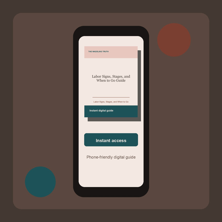 Labor Signs, Stages, and When to Go Guide phone digital guide mockup