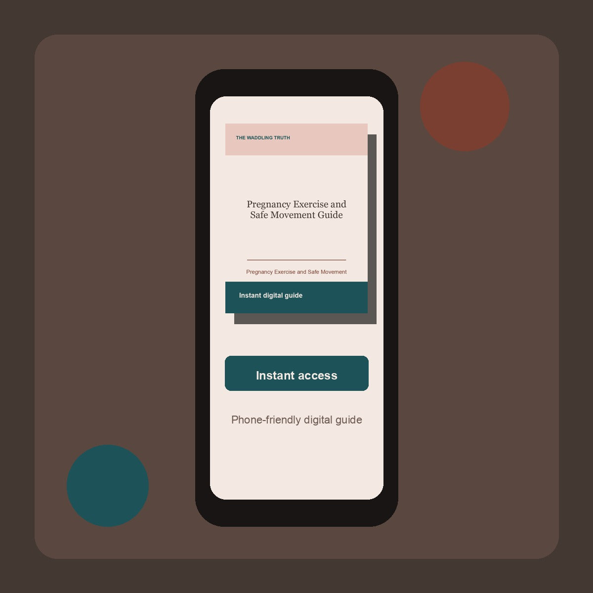 Pregnancy Exercise and Safe Movement Guide phone digital guide mockup