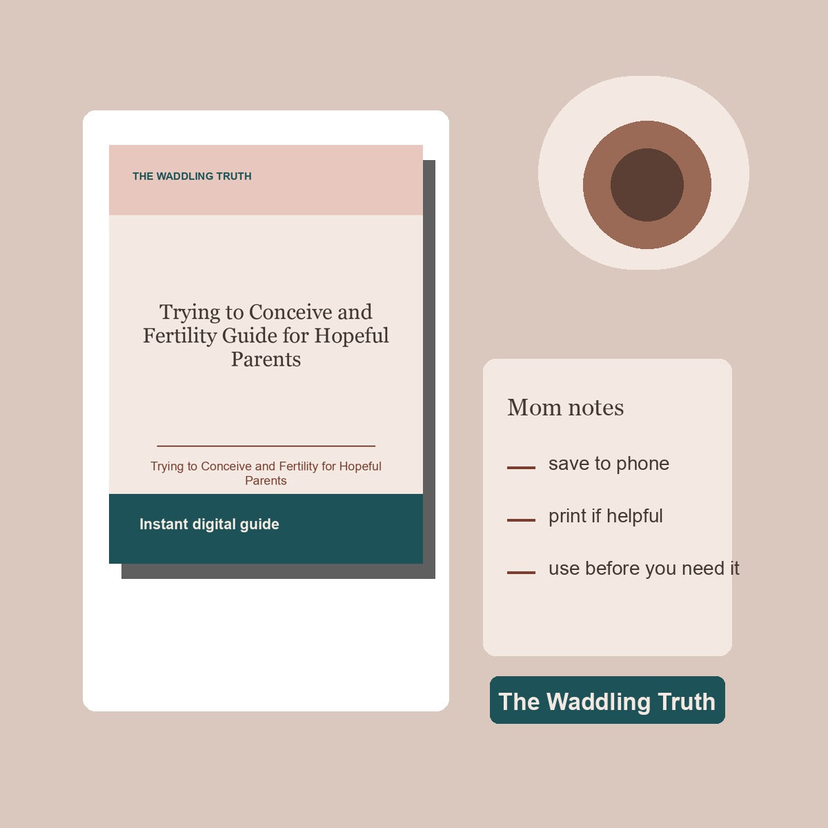 Trying to Conceive and Fertility Guide for Hopeful Parents flatlay digital guide mockup